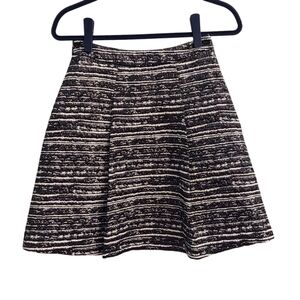 PINK TARTAN Black and White A-line Pleated Mini Skater Skirt